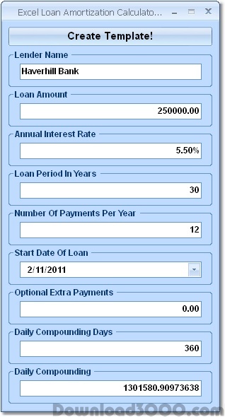 Excel Loan Amortization Calculator Template Softwa 70 Free Download